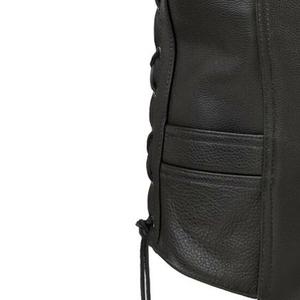 Chaleco de Cuero para Motociclistas de Primera Calidad con Bolsillos, Personalizable, Transpirable, Cuello en V, Sin Mangas, para Hombre - Product Image 5