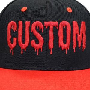 Gorra de Béisbol Personalizada con Bordado 3D Redrum, Gorra Snapback Bordada en Negro y Rojo, Estilo Hip Hop Urbano, Visera Plana para Hombre - Product Image 6