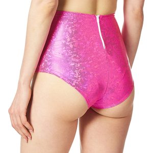 Shorts de sport gris en nylon tricoté pour femme, taille haute, élastique, respirant, froncé, avec poches, coupe droite, motif uni - Product Image 5