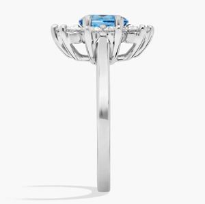 Blue Topaz Cocktail <b>Ring</b> <b>925</b> Sterling <b>Silver</b> Plated Luxury Engagement Wedding Statement <b>Ring</b> Elegant Gemstone Gift for Her Party - Product Image 4