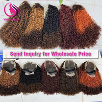 Perruque Pixie Bouclée Prête à Porter en Cheveux Humains Brésiliens, Sans Colle, Vente en Gros, Cheveux Naturels avec Perruques Frontales HD Full Lace pour Femmes
