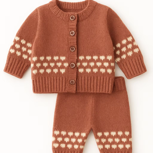 Tenue d'hiver pour bébé, vêtements en tricot doux pour bébé, vêtements chauds et confortables pour nouveau-né, production personnalisée avec marque - Product Image 1