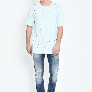 T-shirt homme effet vieilli coupe ample imprimé design personnalisé 100% coton avec impression en relief - Product Image 5