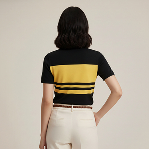 เสื้อโปโลผู้หญิง OEM/ODM ผ้าฝ้าย 100% เป็นมิตรกับสิ่งแวดล้อม น้ำหนัก 300 กรัม ใส่สบายในฤดูร้อน ทรงปกติ 2 สี ปักลายแบบกำหนดเองได้ - Product Image 4