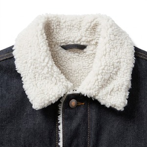 Chaqueta de Mezclilla Negra de Alta Calidad con Forro de Sherpa Blanco |   Chaqueta Trucker Otoño/Invierno |   Prenda Teñida en Secuencia Transpirable |   Personalizado - Product Image 3
