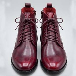 Botas de Tobillo para Hombre, Hechas a Mano, de Cuero Genuino y Gamuza, con Punta Cuadrada, para Otoño, Formales, Casuales, Suaves - Product Image 4