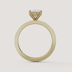 Bagues de fiançailles ovales en diamant de laboratoire de 2 carats, or massif 14 carats, sertissage à griffes, solitaire 3 mm, bijoux de mariage classiques de luxe, certifiés IGI - Product Image 3
