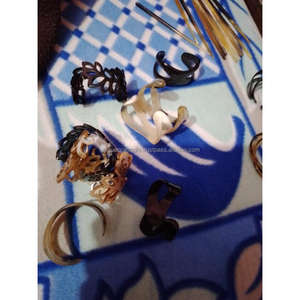 Acoplamiento de borde quemado LavaHorn | Conector de tubo de cuerno de búfalo carbonizado con textura degradada natural | Exportación artesanal exclusiva - Product Image 5