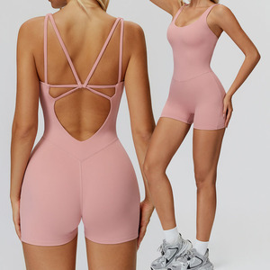 Mono de yoga de una pieza para mujer al por mayor, control de abdomen, levantamiento de glúteos, ajuste delgado, body de entrenamiento, ropa deportiva de fitness de alta elasticidad - Product Image 1