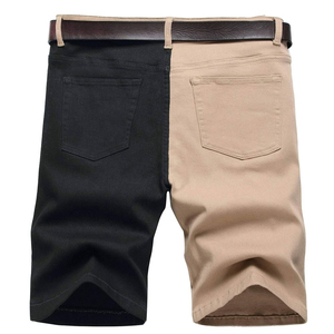 Shorts Bermuda Homme Color Block Taille Mi-Haute avec Boutons et Fermeture Éclair Décorative Style Décontracté 100% Coton Respirant - Product Image 2