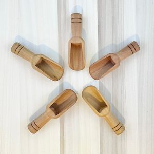 Cuillère en bois classique écologique faite à la main avec des poignées longues et fines et des capacités de 10 à 30 ml pour les aliments et les produits de bain - Product Image 2