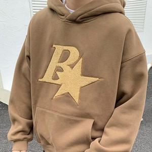 Men's Modern Puff Print Hoodie Comfortable Cotton Blend Sweatshirt for Casual <b>Fashion</b> OEM ODM Manufacturing - Product Image 1