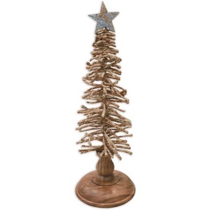 Rope Christmas <b>Tree</b> Pine Style With <b>Star</b> Top Wooden Base No Lights Included Indoor Decorative Ornament Standing <b>Tree</b> - Product Image 1