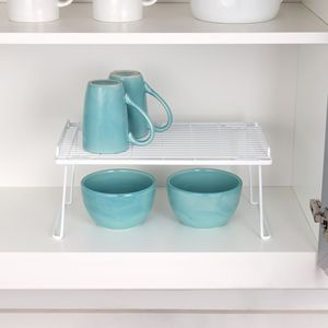 Scaffale Pieghevole in Filo Metallico Bianco (Confezione da 2) per Organizzazione di Cucina, Dispensa e Piano di Lavoro - Product Image 4