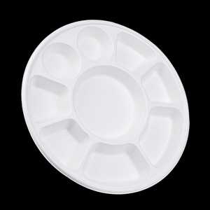 Best quality Round Paper Divided <b>Plate</b> For Takeaway Food Serving Eco-Friendly <b>Disposable</b> Dishware - Product Image 1