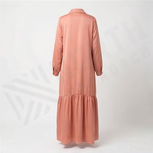 Abaya simple en gros pour femmes, vêtements islamiques modestes, longueur au sol, manches longues, polyester, écologique, approvisionnement en vrac - Product Image 2