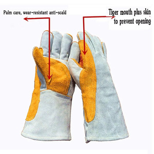Premium Quality Heat-Resistant Leather Welding <b>Gloves</b> for Welding Laser Welding Anti-Heat BBQ Resident <b>Gloves</b> - Product Image 5