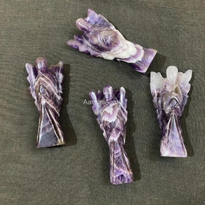 Statuette d'ange en améthyste naturelle de 3 pouces, sculpture d'ange en cristal, statue d'ange en pierre violette, vente en gros - Product Image 5