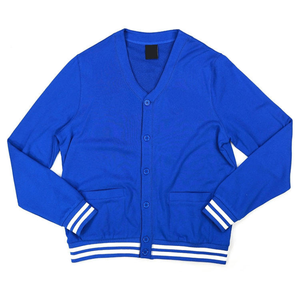 Women's V-Neck Knitted <b>Cardigan</b> <b>Long</b> Sleeve Single Breasted Casual Sweater <b>with</b> <b>Pockets</b> and Red Striped Cuffs - Product Image 3