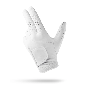 Premium All White Cabretta Leather Golf <b>Glove</b> Breathable Soft <b>Sheepskin</b> Golfing <b>Gloves</b> for <b>Men</b> OEM Custom - Product Image 1