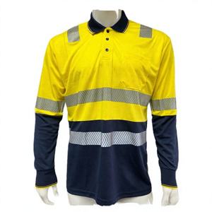 Chemise de travail routière de sécurité vert fluorescent personnalisée, polos en polyester haute visibilité avec bandes réfléchissantes, tailles plus grandes disponibles - Product Image 4