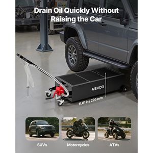 Bomba manual de drenaje de aceite rodante de perfil bajo de 25 galones Manguera de 7,2 pies Mango plegable en T Resistente a la corrosión a prueba de fugas para automóviles - Product Image 4