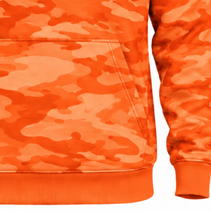 <b>Orange</b> Camo Pullover <b>Hoodie</b> <b>Men</b> Custom Printed Camouflage Sweatshirt Kangaroo Pocket Long Sleeve Casual Athletic Streetwear Top - Product Image 5