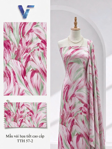 Prendas de Moda Tejidas de Vietnam, 100% Poliéster, Ligeras, 150 cm, Transpirables, 60 g/m², Tela Jacquard con Estampado Floral de Camelia - Product Image 2