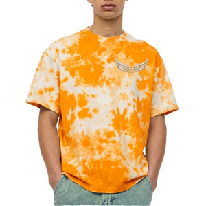 Camiseta de Manga Corta Tie-Dye para Hombre, Cuello Redondo, Estilo Casual, Tejido de Algodón Transpirable, Diseño con Logotipo Frontal - Product Image 5