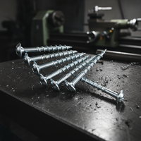 Vis à bois à tête cylindrique métrique/pouce, autotaraudeuse, à empreinte Phillips/Pozi, en acier au carbone/inox, zinguée, à filetage grossier, robuste