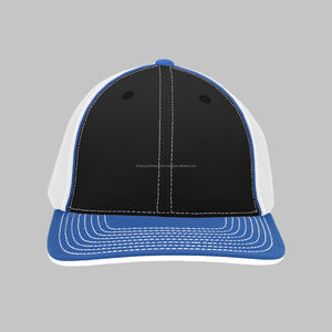 Casquette de camionneur 5 panneaux personnalisée en sergé de coton noir de haute qualité avec logo brodé OEM en gros - Product Image 2