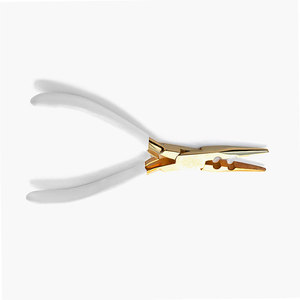 Pince à extensions capillaires professionnelle en acier inoxydable plaqué or de haute qualité pour anneaux et perles - Product Image 2