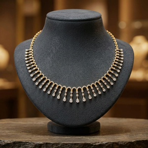 Collier Empire Shine avec diamant de laboratoire, or jaune 14K 18K, rond, DEF VVS VS, pour femmes, mariage, fête, cadeaux de mariée, bijoux fins - Product Image 2