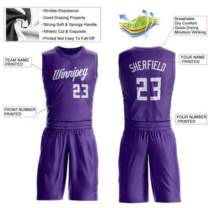 Uniformes de Baloncesto Sublimados 100% Poliéster, Transpirables, de Secado Rápido, Conjunto de Camiseta sin Mangas y Pantalones Cortos para Equipo - Product Image 4