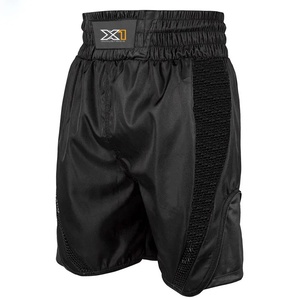 Premium <b>Black</b> Satin Boxing Shorts with Breathable Mesh Side Panels - Professional Muay Thai & Kickboxing Training <b>Trunks</b> - Product Image 5