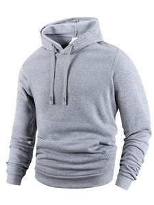 Sweat-shirt à capuche pour homme, couleur unie, en molleton, décontracté, avec poche, coupe classique, vêtement d'automne, en coton tricoté, manches longues, 2027 - Product Image 4