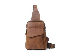 Bolsa de Pecho de Cuero Genuino Antirrobo, a la Moda, de Gran Capacidad, Impermeable, Duradera, de Secado Rápido, Elegante, para Hombre - Product Image 4