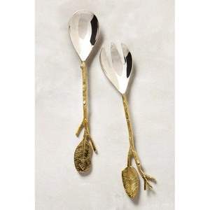 ชุดเซิฟเวอร์สลัดแบบปรับแต่งได้ทันสมัยช้อนส้อมสแตนเลสสีเงินพร้อมที่จับค้อนดีไซน์สำหรับการกลับไปเรียน - Product Image 6