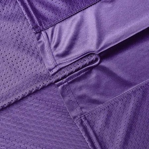 Camiseta de fútbol de malla de manga corta con cuello en V para hombre, color morado, que absorbe la humedad, ajuste regular, para todas las estaciones - Product Image 6