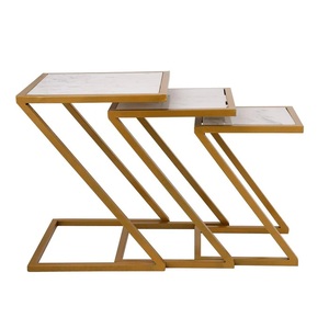 Mesa de Bar Moderna de Aluminio Fundido, Diseño de Niveles Escalonados, Superficie con Aspecto de Mármol, Estructura Angulada Elegante, Ahorra Espacio, Duradera, de Lujo - Product Image 3