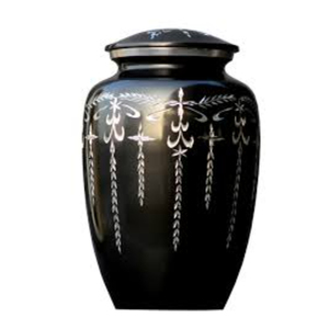 Elegant Handcrafted Solid Brass Cremation <b>Urn</b> With Pewter Oak Leaf Design <b>Large</b> Memorial Funeral <b>Urn</b> For Adult Human Ashes - Product Image 4