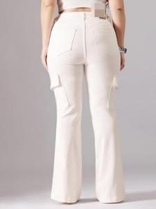 White Denim Women's Jeans-Pure/Off-White <b>Boot</b> Cut Vintage Design Eco-Friendly Washable - Product Image 3