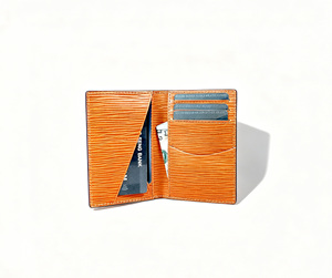 Popular Item Castello Handmade High Quality Genuine Cowhide <b>Embossed</b> Leather Soft Leather Slim <b>Card</b> Case Ripple Texture - Product Image 4
