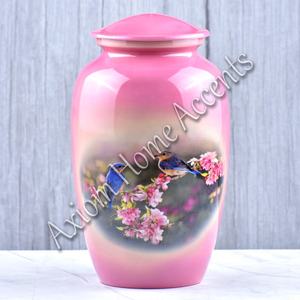 Urne de crémation en aluminium fabriqué à la main avec des gravures élégantes souvenir commémoratif par Axiom Home Accents - Product Image 1