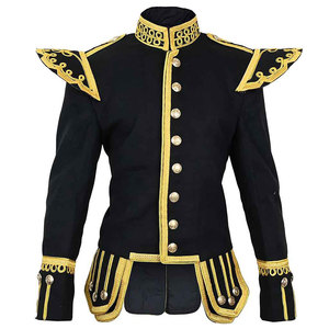 Veste écossaise doublet Highlander Ventoria Enterprises 2026 la plus vendue, en laine noire, sur mesure, pour bagpiper, coupe droite - Product Image 1