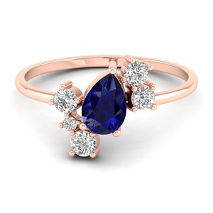 Bague de Fiançailles REYES en Argent Sterling 925 avec Moissanite et Saphir Bleu Taille Poire 0,75 Carat – Prix d'Usine en Gros - Product Image 5