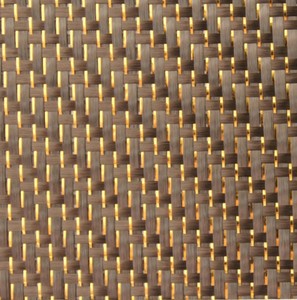 Tela de fibra de carbono con brillo dorado, tejido de sarga - Product Image 2