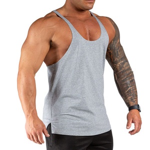 Wholesale OEM ODM <b>Men</b> Stringer <b>Singlet</b> Gym Tank Top Sleeveless Breathable Fitness Workout Training Sportswear Knitted Plus Size - Product Image 3