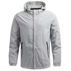 <b>Men's</b> Hooded Puffer <b>Jacket</b> <b>Lightweight</b> Windproof Zip-Up Casual Autumn Outerwear Solid Color Polyester Wadding Coat - Product Image 1
