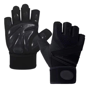 <b>Half</b> Finger Fitness Gloves Mesh Breathable Gym Training Unisex Adjustable Wrist Strap Non <b>Slip</b> Weight Lifting Workout Blue - Product Image 2